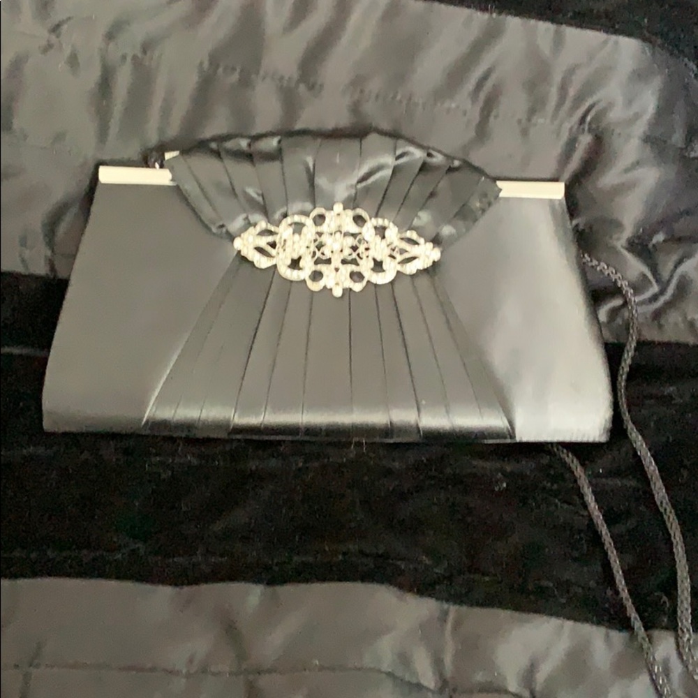 Kate Landry evening purse with chain strap and rhinestone designs